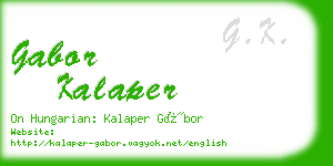 gabor kalaper business card